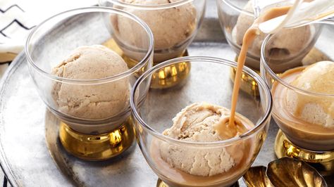 Vanilla Chai Frozen Yogurt Affogatos : In the bowl of a food processor, combine the frozen banana slices, Greek yogurt, almond bu… Vanilla Chai Tea, Vegetable Kebabs, Vanilla Frozen Yogurt, Nonfat Greek Yogurt, Vanilla Chai, Honey Lime, Vanilla Yogurt, Unsweetened Almond Milk, Frozen Banana