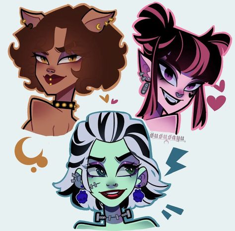 Full Drawing, Disney Barbie, Kunstjournal Inspiration, Arte Monster High, Monster High Pictures, Monster Prom, Moster High, Catty Noir, Cartoon Girls