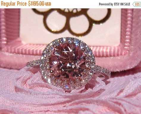 Love this - kel Pink Morganite Engagement Ring, Engagement Rings Vintage Halo, Double Diamond, Diamond Halo Engagement Ring, Morganite Engagement, Pink Morganite, Dream Engagement Rings, Morganite Engagement Ring, Ring Ideas