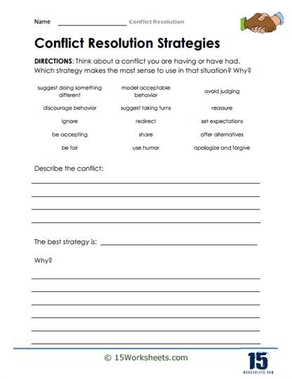 Mastering Conflict Resolution: Develop Essential Skills with the Conflict Resolution #4 Worksheet Sibling Conflict Worksheets, Conflict Resolution Scenarios, Conflict Scenarios, Family Therapy Interventions, Relationship Conflict Resolution, Conflict Resolution Activities, Conflict Resolution Worksheet, Therapy Questions, Problem Solving Worksheet