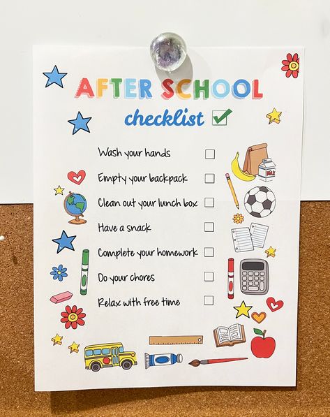 After School Checklist - Free Printable - Love and Marriage After School Checklist Printable, Before School Checklist For Kids, After School Checklist For Kids, After School Checklist, Kids Routine, Kids Routine Chart, Kids Checklist, School Checklist, Kid Responsibility