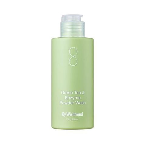 By Wishtrend - Green Tea & Enzyme Powder Wash JUMBO | YesStyle K Beauty Products, Powder Cleanser, Exfoliating Face Wash, Papaya Enzyme, Combination Skin Type, Cleansing Routine, Green Tea Powder, Cruelty Free Brands, Tea Powder