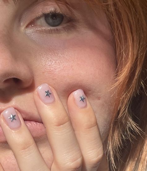 Short Nail Sticker Designs, East Short Nail Designs, Rina Sawayama Nails, Short Nails Stickers, Gelx Short Nail Designs, Short Nails With Stickers, Gen Nails Short, Feminine Short Nails, Nail Stickers Aesthetic