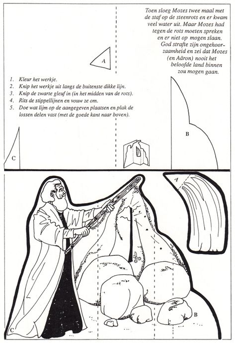 Moses Rock Water Craft, Moses And The Rock Craft, Moses Strikes The Rock Craft, Red Sea Coloring Page, Moses Strikes The Rock, Moses Red Sea, Preschool Bible Activities, Catholic Kids Activities, Old Testament Bible