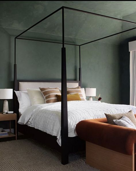 Limewash Walls, Portola Paint, Limewash Paint, Black Bedroom, Room Paint Colors, Four Poster, Bedroom Black, Paint Colors For Living Room, Bedroom Paint