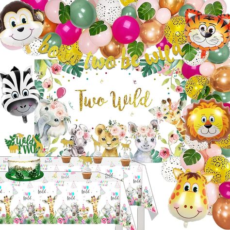 【Born Two Be Wild Birthday Decorations for Girls Boys】If you want to host a vivid and vibrant event for your 2 year old child, jungle themed party supplies are your best choice This safari party supplies includes all the accessories you need to set up the perfect jungle animal party decorations. 1 x Born Two Be Wild banner. 2 x Wild safari backdrops. 1 x Safari animal cake topper. 1 x set jungle cupcake toppers. 2 x Safari theme tablecloths. 5 x Animal foil safari theme balloons. 10 x Jungle leaves. 90 x Colorful Two Wild Balloons. Please refer to the picture. This Wild Animal Birthday Party Supplies is perfect for boys, girls, birthdays, parties, photo shoots and other occasions. Model Number: GRE006Battery Requires: NoBatteries Included: NoManufacturer Recommended Age: 24 months and upPr Two Wild Birthday Decorations, Wild Birthday Decorations, Born Two Be Wild, Safari Jungle Theme, Jungle Theme Party, Backdrop Balloons, Two Wild Birthday, Safari Party Decorations, Animal Party Decorations