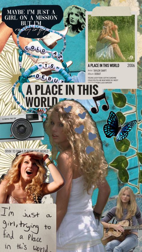 a place in this world - taylor swift Taylor Swift Shuffles, World Aesthetic, Create Collage, This World, Your Aesthetic, Connect With People, Creative Energy, Taylor Swift, Swift