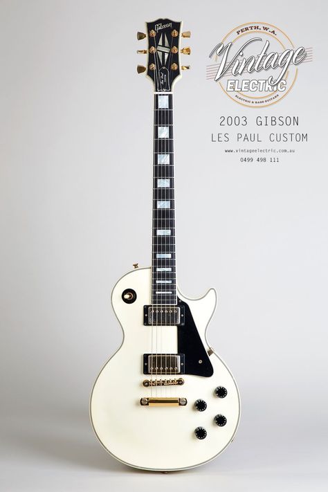 2003 Gibson Les Paul Custom Electric Guitar Les Paul, Gibson Les Paul White, Gibson Les Paul Custom Alpine White, Gibson Les Paul Custom, Gibson Les Paul Gold Top, 1959 Gibson Les Paul, Gibson Electric Guitar, Custom Electric Guitars, Les Paul Guitars