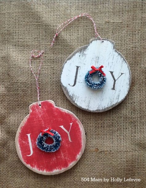 Homemade Christmas Ornaments Diy, Neli Quilling, Farmhouse Christmas Ornaments, Word Joy, Handmade Christmas Tree, Easy Christmas Diy, Christmas Ornaments Homemade, Diy Farmhouse, Christmas Ornament Crafts