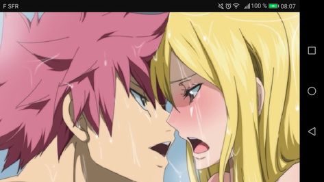 Natsu And Lucy Kiss, Anime Bisou, Fairy Tail Amv, Anime Trap, Natsu Fairy Tail, Fairy Tail Natsu And Lucy, Natsu X Lucy, Fairy Tail Love, Anime Fairy Tail