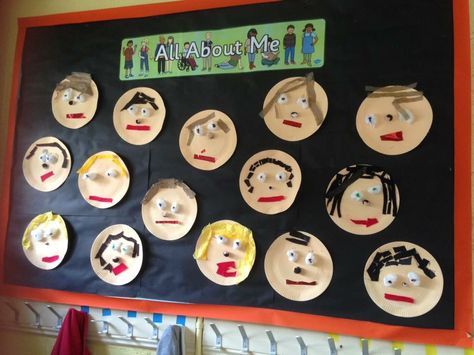 Paper Plate Self Portrait, My Family Portrait Preschool, Family Portrait Activity Preschool, Self Portrait Loose Parts, Reggio Emilia Self Portraits, Reggio Self Portraits All About Me, Teaching Babies, Self Portrait Art, Paper Plate Craft