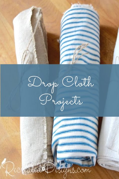 Diy Drop Cloth Projects, Drop Cloth Diy Projects, Muslin Fabric Projects Ideas, Table Cloth Designs Ideas, Drop Cloth Rug, Burlap Christmas Decorations, Cloth Projects, Drop Cloth Projects, Duvet Cover Diy