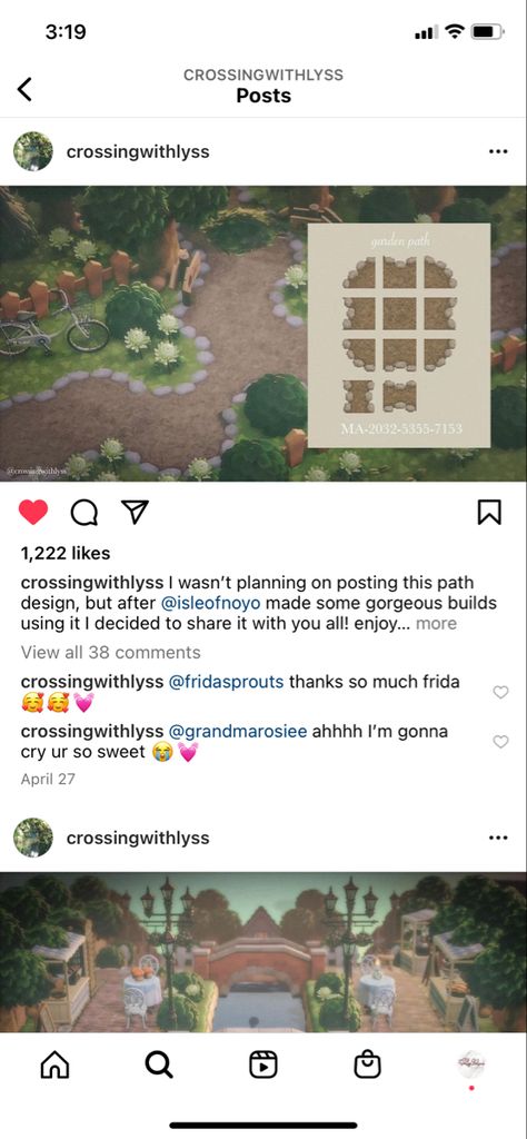 Animal Crossing Design Codes Cottagecore Paths, Acnh Simple Path Design, Pathway Designs Animal Crossing, Acnh Path With Border, Simple Dirt Path Acnh, Acnh Patterns Paths, Soil Path Acnh, Grass Paths Acnh, Single Path Acnh