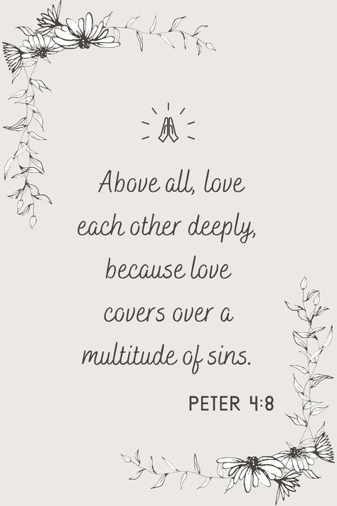 Above all, love each other deeply, because love covers over a multitude of sins. Peter 4:8 #wordofgod #peter4:8 #peter Peter 4:8, Love Covers A Multitude Of Sins, 1 Peter 4:8, 1 Peter 4 8, Isaiah 60 22, Chalkboard Ideas, Love Cover, Verse Art, Bible Verse Art