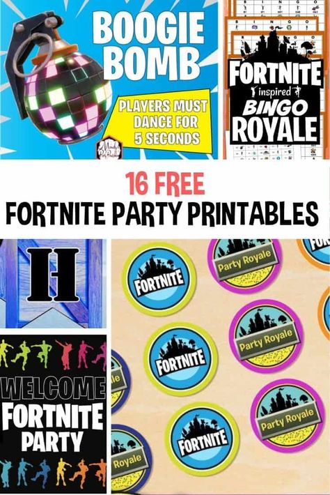 16 Free Fortnite Party Printables. Find everything you need to host an amazing Fortnite party on any budget. From Free Fortnite invitations to Fortnite Games and Fortnite decorations. We have you covered #fortnite #fortniteparty #fortnitepartyideas #boysparty Fortnite Printables, Fortnite Decorations, Frozen Party Printables, Levi Birthday, Fort Nite, Gaming Girl, Free V Bucks, Fortnite Party, Fortnite Birthday