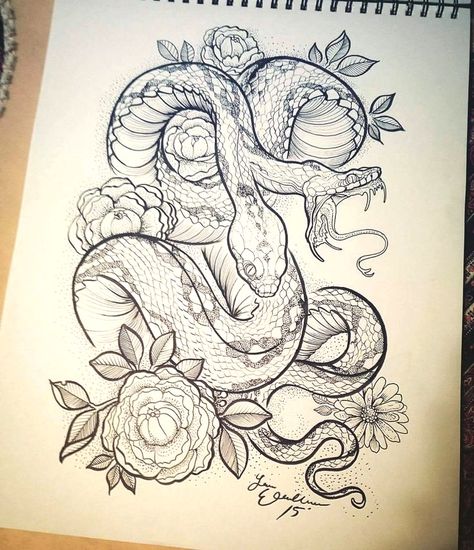 Lion Tattoo Arm, 2 Headed Snake, Arte Hippy, Tier Tattoo, Snake Drawing, Kunst Tattoos, Snake Tattoo Design, Tato Lengan, Medusa Tattoo