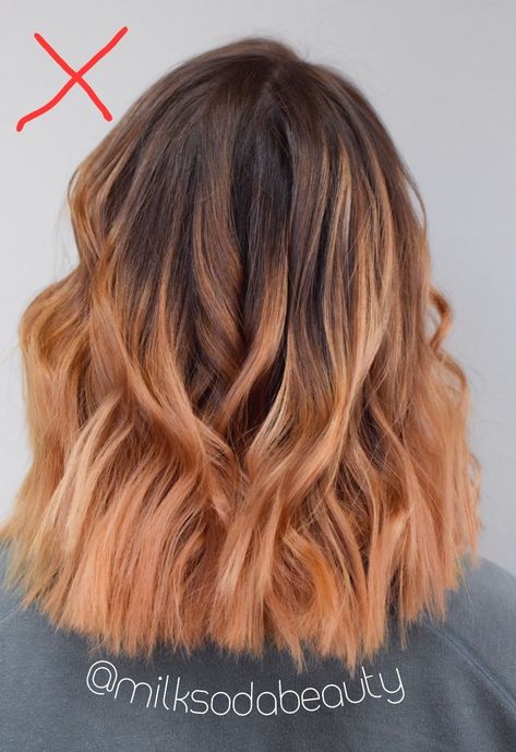 Copper Bronze Balayage, Peachy Balayage Hair, Natural Ginger Hair With Blonde Balayage, Peachy Copper Balayage, Copper Peach Hair Balayage, Peach Balayage Hair, Copper Ombre Brunette, Dark Blonde To Red Balayage, Peachy Highlights Hair