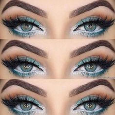 Makeup Looks For Green Eyes, Trendy Eyeshadow, Makeup For Blue Eyes, Teal Hair, Eye Makeup Pictures, Smink Inspiration, Makijaż Smokey Eye, Eyeshadow Eyeliner, Creative Eye Makeup