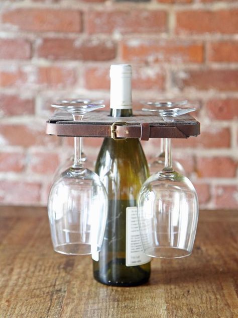 How to Make a Rustic-Style Wine Glass Holder | DanMade: Watch Dan Faires Make Reclaimed Wood Furniture | HGTV Wine Glass Holder Diy, Diy Wine Glass Rack, Wine Holders, Wine Ideas, Project House, Flea Market Flip, Wine Glass Rack, Wine Wall, Glass Rack