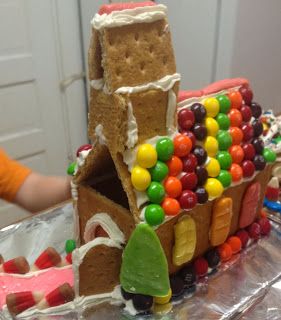 Creative graham cracker "gingerbread" house / church.  Christmas family fun for everyone. Other houses shown on the blog. Made by Emerald, sister of Virginia Smith with Show Me Sewing Creative Graham Cracker Gingerbread House, Gingerbread House From Graham Crackers, Gingerbread House Made From Graham Crackers, Gingerbread House With Gram Crackers, Christmas Family Fun, Graham Cracker Gingerbread, Graham Cracker House, Graham Cracker Gingerbread House, Gram Crackers