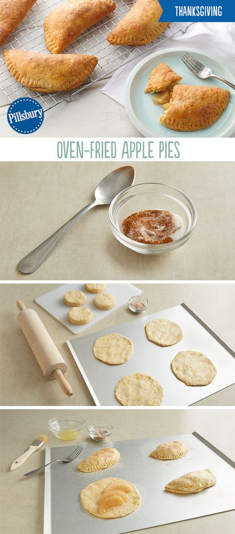 Mini Apple Pies Using Biscuits, Fried Fruit Pies Easy, Baked Fried Pies, Apple Pie Biscuits, Cupcakes Christmas, Fried Apple, Fried Apple Pies, Fried Pies, Classic Apple Pie