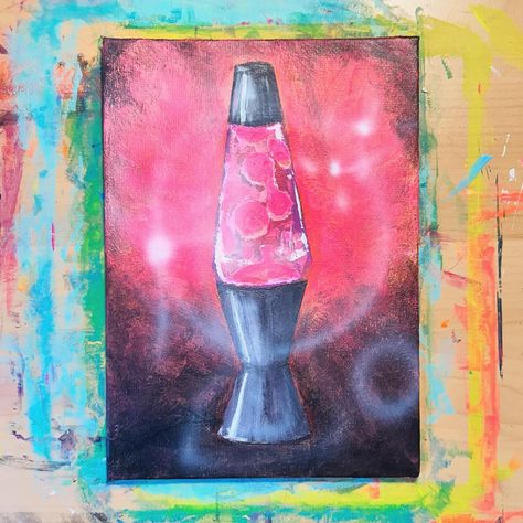 lava lamp # 1 - acrylic and airbrush on canvas. swipe for blacklight! (more of these to come 👽) #painting #artist #blacklightart Lava Lamp Art, Painting Artist, Black Light, Lava Lamp, Paintings, Canvas, Quick Saves, Art