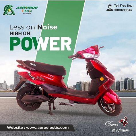 Join the electric revolution and say good bye to non eco-friendly bikes, noise and pollution with high on power electric scooters. Buy Electric Scooter by #aerorideelectic today! Call us at +91-9983308918 or 18001216533 #aerorideelecticbike #ebike #electricbike #advacetechnology #moto #ride #electricvehicles #rideshare #mobility #escooter #escooter#trending #electricvehicle #electricbike #ebike #electric #electricscooters #scooters #gogreen #electricmobility #electricvehicles #ecofriendly #nop Scooter Ads Creative, Electric Scooter Creative Ads, Bike Creative Ads, Bike Ads, Wall Branding, Electric Cycle, Electric Scooter Design, Scooter Design, Bike Poster