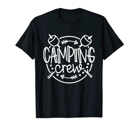 PRICES MAY VARY. This funny first time camping item for glamping with a retro graphic design is a perfect first time camping idea for kids, women and men. If the RV Pilot says Sorry For What I Said While Parking The Camper these are funny Motorhome vacations! These funny glamping accessories say Camping Crew and are funny campfire designs for RV camping. This funny RV camping design for glamping features a retro graphic design of trees, birds, arrows and the sun or moon. Lightweight, Classic fit Happy Camper Tshirt, Camping Buddy, Group Camping, Camping Friends, Camp Shirts, Camping Shirts, Retro Graphic Design, Funny Camping, Camping Humor