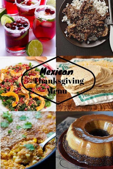 If you are up for a little fun experimentation and love Mexican food, this Thanksgiving menu is for you! The dishes are so good they may just become seasonal family favorites! #texmexmenu #mexicanmenu #mexicanthanksgiving Mexican Thanksgiving Dinner Ideas, Mexican Thanksgiving Dinner, Mexican Thanksgiving, Mexican Christmas Food, Mexican Menu, Traditional Mexican Dishes, Mexican Side Dishes, Traditional Thanksgiving Menu, Christmas Dinner Menu