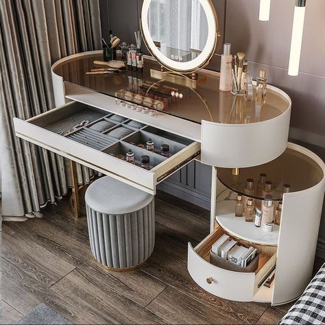 Vanity Design Ideas, Latest Dressing Table Designs, Dressing Table Ideas, Modern Dressing Table, Wood Dressing Table, Table Drawer, Kitchen Design Color, Latest Living Room Designs, Dressing Table Design