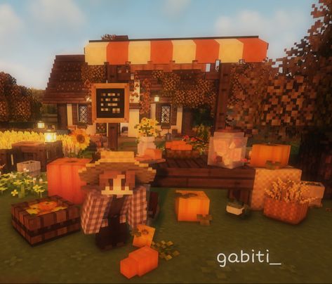 Halloween Town Minecraft, Autumn Minecraft House, Autumn Minecraft Builds, Minecraft Autumn Builds, Minecraft Autumn House, Fall Minecraft Builds, Vampire Minecraft, Minecraft Pumpkin Patch, Minecraft Fall Builds