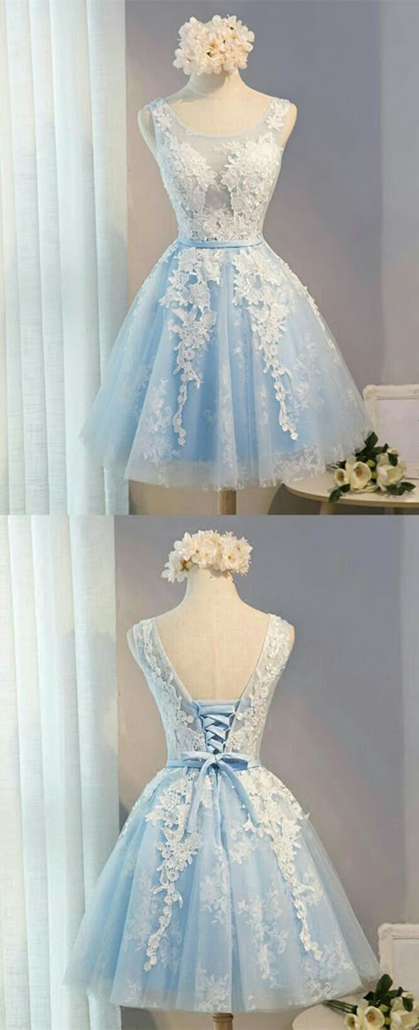 Damas Dresses For Quince Light Blue, Light Blue Damas Dresses, Quncie Dresses Light Blue, Light Blue Short Quinceanera Dresses, Short Quince Dresses, Moonlight Blue Quince Dress, Light Blue Homecoming Dress, Light Blue Homecoming Dresses, Homecoming Dresses Knee Length