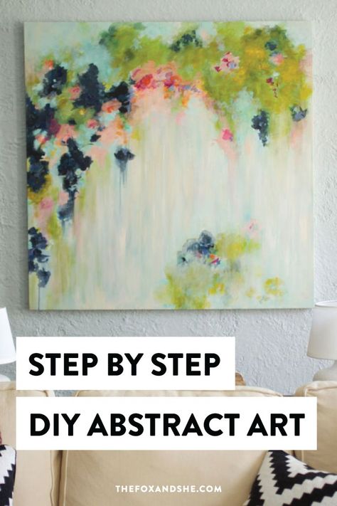 How To Abstract Painting, How To Abstract Paint Step By Step, Bright Textured Art, Bedroom Abstract Painting, How To Paint An Abstract Painting, Ideas For Abstract Painting, Diy Abstract Flower Painting, How To Paint Abstract Art Step By Step, Step By Step Abstract Painting