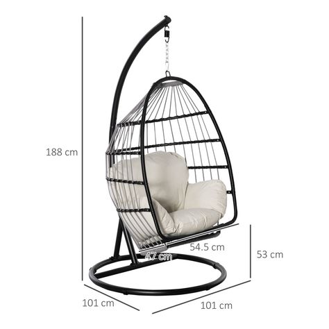 Rattan Folding Hanging Egg Chair: Weave Swing Hammock with Cushion and Stand for Indoor or Outdoor in Black https://www.refinedhomeliving.co.uk/products/rattan-folding-hanging-egg-chair-weave-swing-hammock-with-cushion-and-stand-for-indoor-or-outdoor-in-black Refined Home Living #Bestseller Foldable Seating, Garden Swing Seat, Hanging Hammock Chair, Hanging Egg Chair, Hanging Hammock, Floor Safe, Swing Chair, Hammock Chair, Curved Back