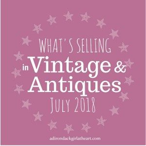 What’s Selling in Vintage & Antiques [July 2018] Antique Christmas Decorations, Antique Booth, Booth Displays, Vintage Suitcases, Mirror With Hooks, Vintage Blog, Antique Bottles, Antique Christmas, Little Golden Books