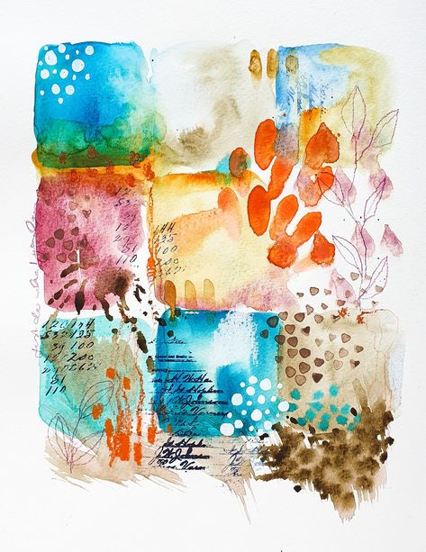 Abstract Art Journal Pages, Watercolor Mixed Media Ideas, Abstract Watercolor Paintings Tutorials, Free Watercolor Flowers, Abstract Canvas Art Acrylics, Watercolor Art Journal, Art Journal Prompts, Design Pattern Art, Watercolor Flowers Tutorial