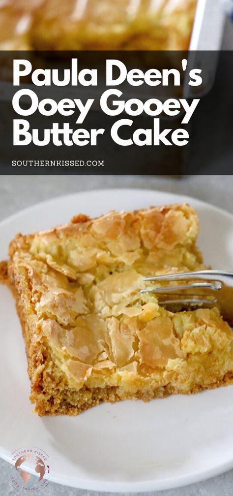 Easy Gooey Butter Cake Recipe, Ooey Gooey Butter Cake Recipe, Using Canned Biscuits, Gooey Butter Cake Recipe, Ooey Gooey Cake, Ooey Gooey Butter Cake, Gooey Cake, Gooey Butter, Paula Deen Recipes