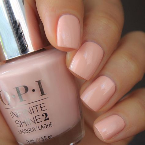 The 35 Prettiest Wedding Nail Colors  - love this OPI nail color - nude with a touch of peach Peachy White Nails, Bridesmaid Pedicure Colors, Peach Wedding Nails For Bride, Opi Peach Colors Gel, Nail Colors For Wedding Guest, Peach Bridal Nails, Peach Nail Color Gel, Nail Color For Engagement Ring, Data Peach Opi