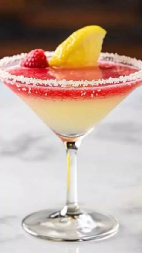 Raspberry Lemon Drop Martini, Raspberry Lemon Drop, Lemon Drop Martini Recipe, The Cheesecake Factory, Lemon Drop Martini, Light Appetizers, Premium Vodka, Martini Recipe, Strawberry Margarita