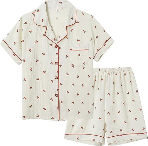 Amazon.com: Vopmocld Big Girls Button Down Sleepwear Short Sleeve Long Pants 3PCS Pajama Sets Casual Lapel Loungewear Florals Nighty, 2PCS-PinkCherry, 16: Clothing, Shoes & Jewelry Pajamas Aesthetic, Floral Pajama Set, Cool Gifts For Teens, Comfortable Pajamas, Cute Pjs, Cute Pajama Sets, Floral Pajamas, Sleep And Loungewear, Cute Pajamas