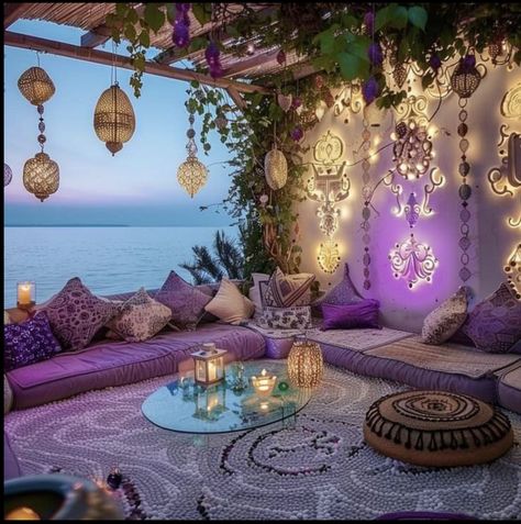 Moroccan Tent, Bohemian Patio, Whimsical Painted Furniture, Boho Patio, Zen Room, Classy Decor, Relaxation Room, Outdoor Decor Backyard, Meditation Space