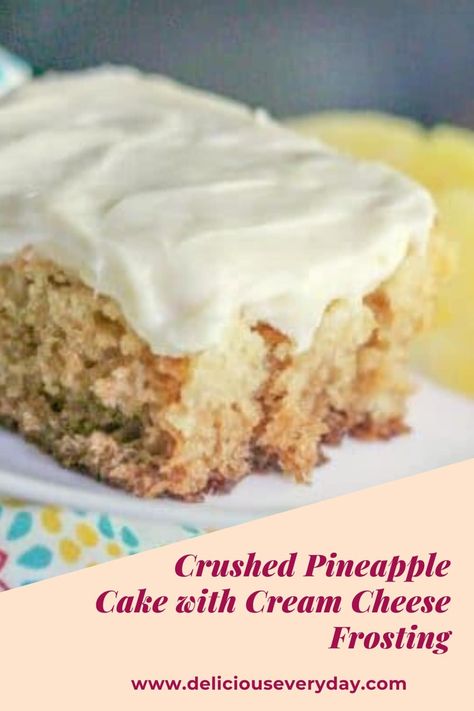 Pinapple Cake With Cream Cheese Frosting Crushed Pineapple, Pineapple Deserts, Crushed Pineapple Cake, Recipes With Crushed Pineapple, Dessert Pineapple, Easy Pineapple Cake, Pineapple Dream, Pineapple Tarts, Pineapple Cake Recipe