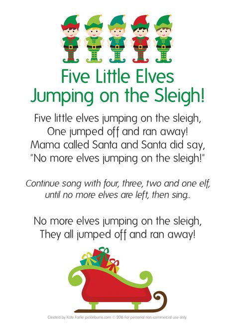 Christmas Songs For Toddlers, Elf Song, Preschool Elves, Printable Puppets, Preschool Poems, Christmas Activities For Toddlers, Christmas Songs Lyrics, Easy Homemade Christmas Gifts, Xmas Songs