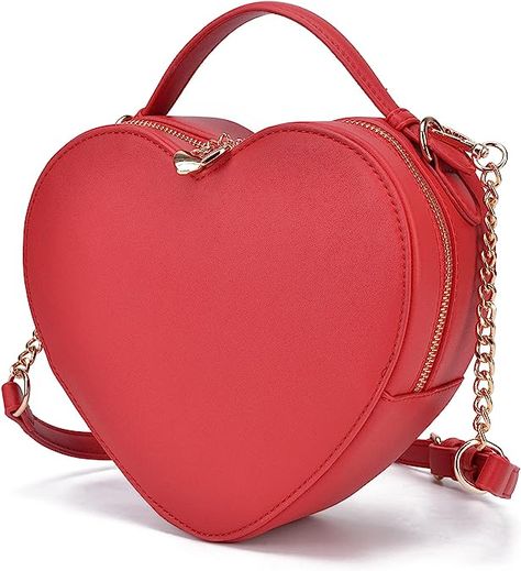 Amazon.com: lola mae Heart Shape Satchel Crossbody Purse for women Zip Around Shoulder Bag (Hot pink-759) : Clothing, Shoes & Jewelry Heart Shaped Purse, Colorful Purse, Heart Shaped Bag, Vintage Crossbody Bag, Stylish Purse, Purse For Women, Novelty Bags, Frame Bag, Cute Purses