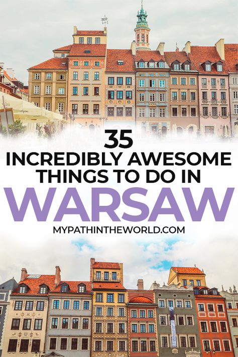 Traveling to the city of Warsaw, Poland? Wondering what to do in Warsaw? Here are the best things to do in Warsaw including must see beautiful places, what to eat and other travel tips. Travel Poland, Vegas Hotels, Travelling Europe, Visit Poland, Europe City, Holiday Tips, Cool Things To Do, Eastern Europe Travel, Poland Travel