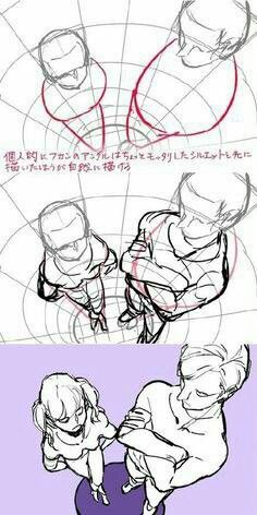 Perspectiva Perspective Drawing Lessons, Couple Drawing, Anatomy Sketches, Drawing Studies, Perspective Art, Drawing Faces, 인물 드로잉, Gambar Figur, Perspective Drawing