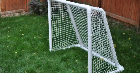 Diy Soccer Goal, Kids Soccer Goal, Hockey Diy, Hockey Nets, Hockey Goal, Goal Net, Pvc Pipe Projects, Pvc Projects, Soccer Goal