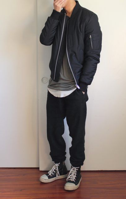 MFA Wearing Bomber Jackets (Album + Discussion) - Album on Imgur Rick Owens Street Style, Sick Fits, Mens Fashion Urban, Custom Suit, Men Fashion Casual Outfits, Street Wear Urban, Inspired Outfits, Anime Inspired, Mens Street Style