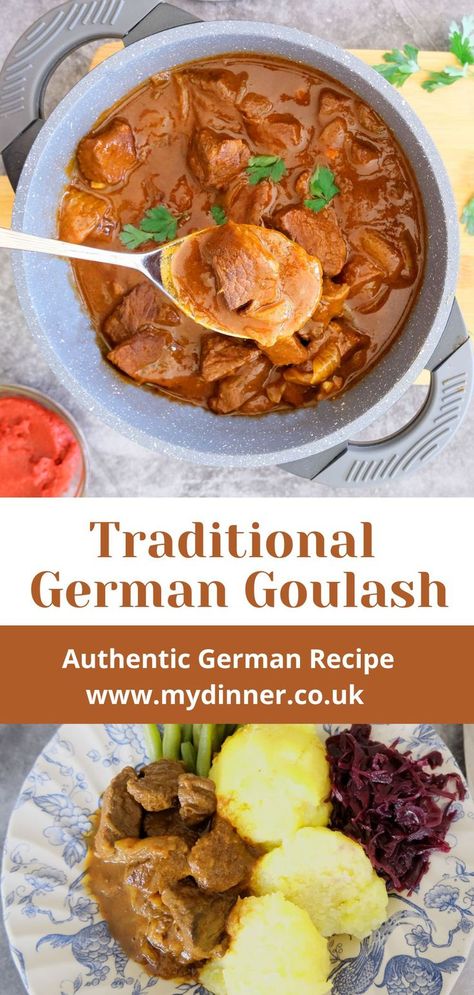 German Goulash Goulash Stew Recipes, Authentic German Goulash, Beef Goulash Recipes German, German Stew Beef Goulash, Crockpot German Goulash, Authentic German Goulash Recipes, German Goulash Soup, Crockpot Goulash Recipes Slow Cooker, Slow Cooker German Recipes