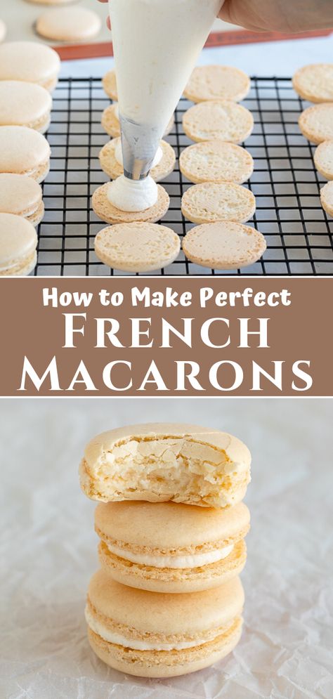 Easy French Macaron Recipe, Halloween Cookies Recipes, Best Macaron Recipe, Macaroon Filling, Easy Macaroons Recipe, French Macaron Recipe, Easy Halloween Cookies Recipes, Cookies Recipes Easy, Macarons Recipe Easy